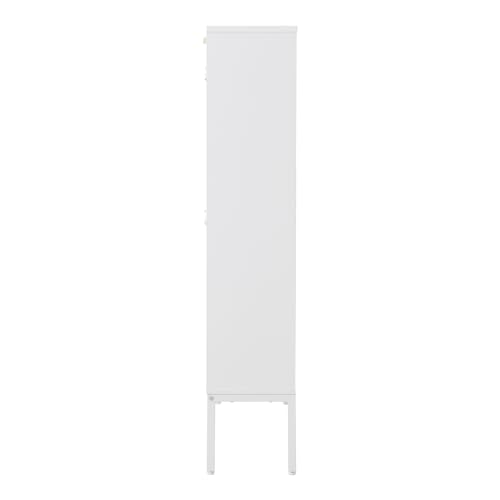 White Shoe Cabinet with 2 Drawers and Adjustable Shelf I3203