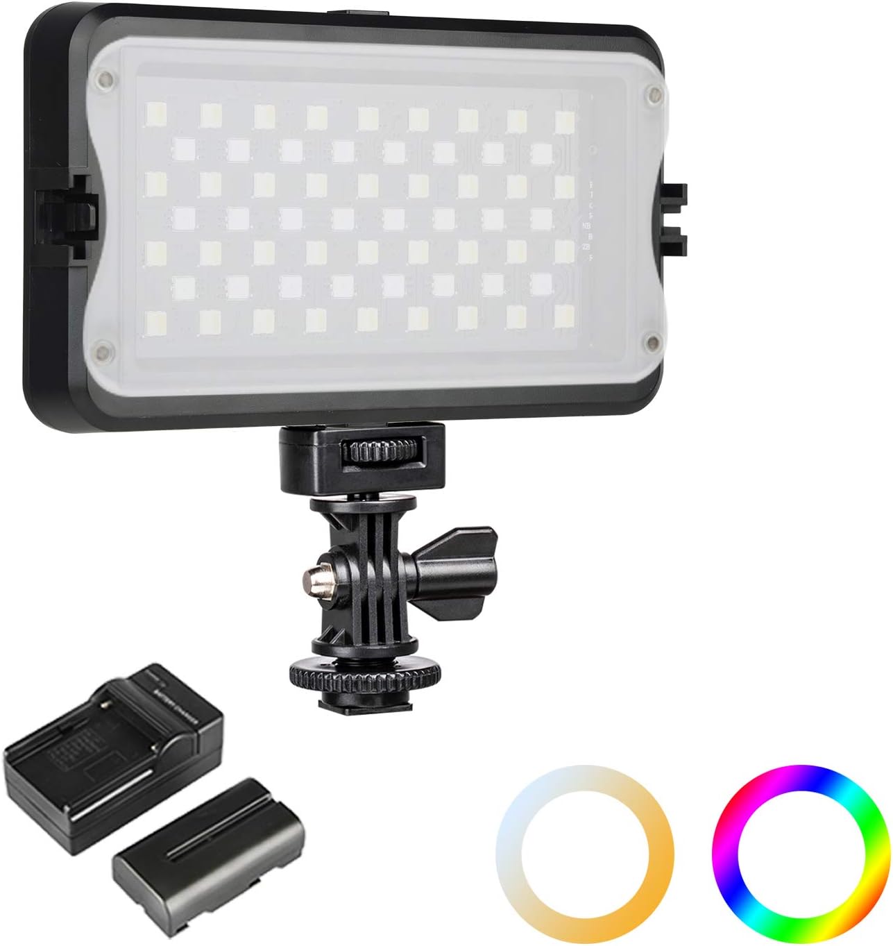Portable LED Video Light Panel, 3300K-5600K On-Camera Photography Lighting Kit Y486448