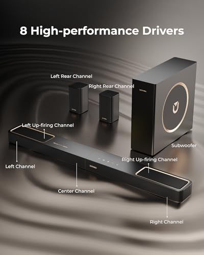 5.1.2ch Sound Bar with Dolby Atmos, 2 Surround Speakers, Subwoofer, BT 5.4, HDMI eARC Q52599