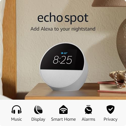 Black Smart Alarm Clock with Alexa I19591