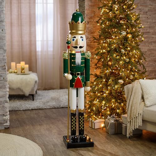 3 Ft. Green Wooden Holiday Nutcracker D752