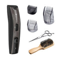 Black Beard Trimmer with 3 Adjustable Combs, Scissors, and Brush V816