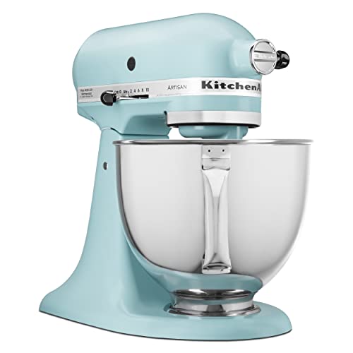 5 Quart Tilt Head Stand Mixer with Pouring Shield, Removable bowl, Aqua Sky L71289