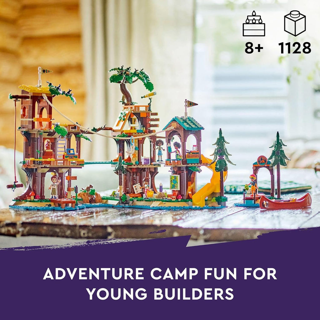 LEGO Friends Adventure Camp Tree House Toy with Doll Accessories, Outdoor Toy Playset for Kids with 5 Mini Dolls and 5 Animal Figures X5110