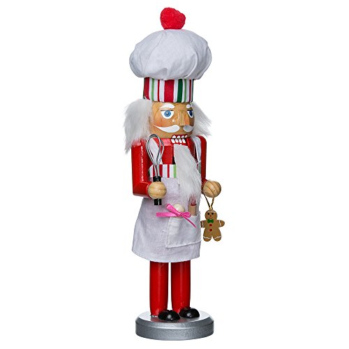 Rosy Red Baking Nutcracker Chef 10 inch Wood Decorative Tabletop Figurine Z643
