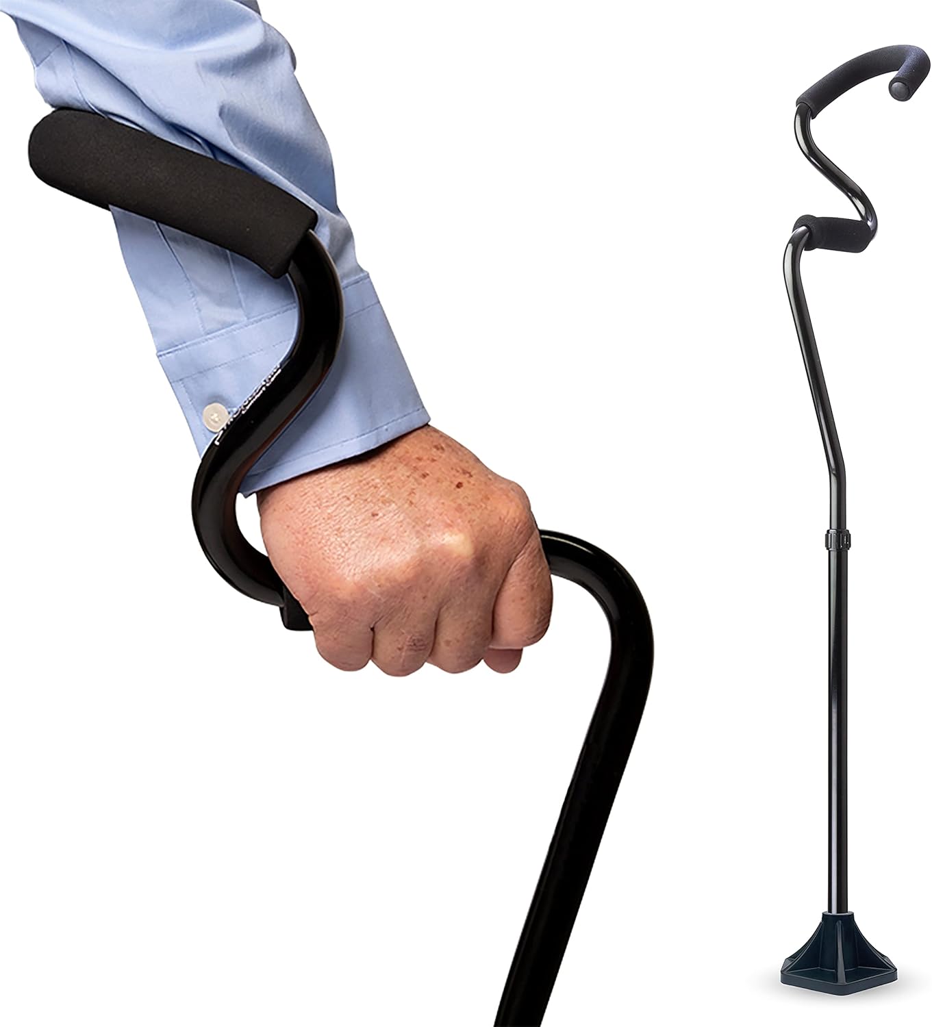 Black Lightweight Adjustable Walking Cane S7695