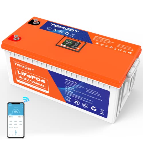 12V 300AH LiFePO4 Lithium Battery with Smart Display & APP Monitoring, 200A BMS, 2560W Load Power, 5000+ Cycles H3623