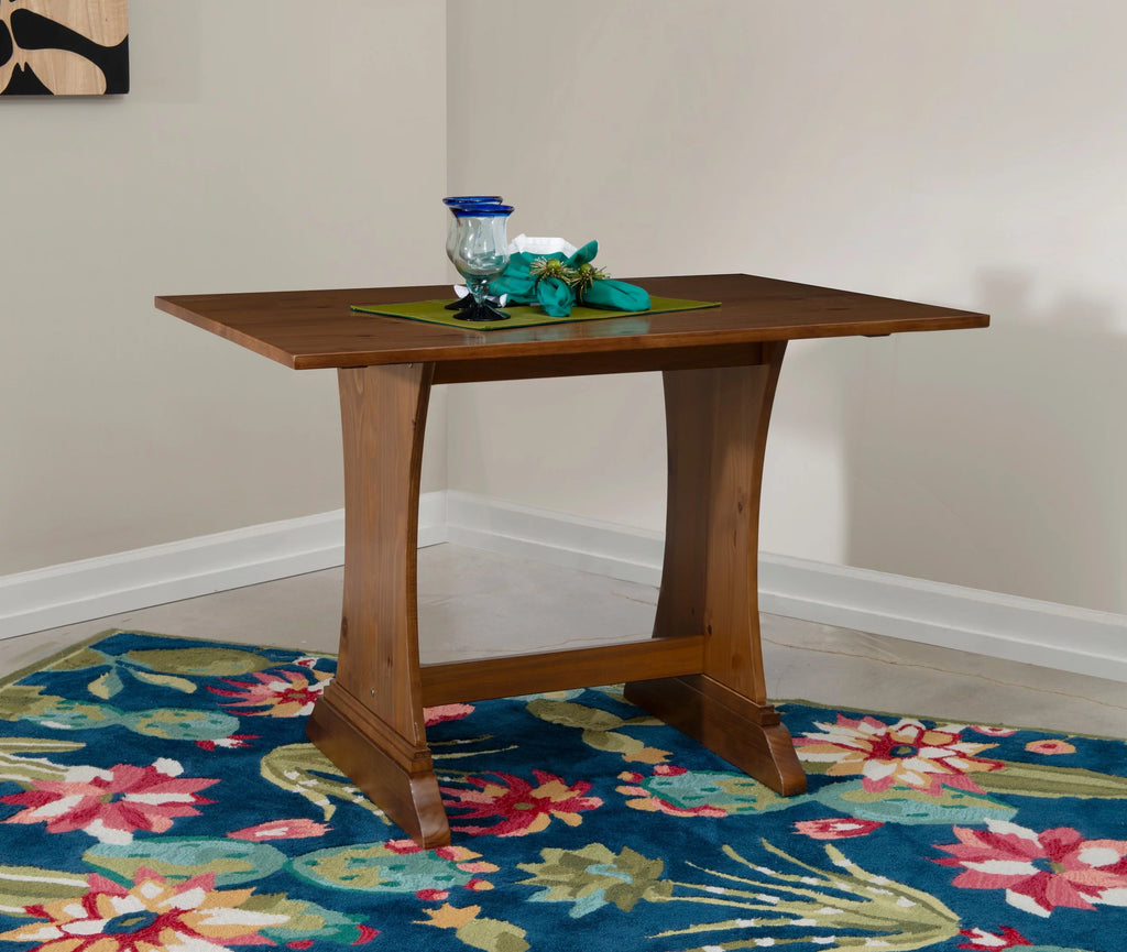 Natural Pine Wood Corner Dining Table with Storage G846456