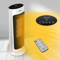 Oscillating Tower Ceramic Electric Space Heater with Thermostat Timer 1500W White Z366