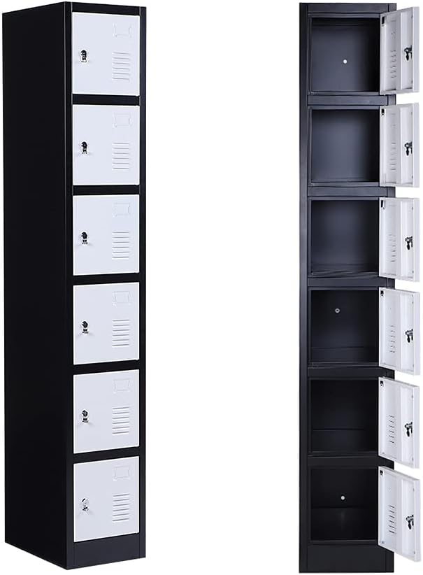 6 Door Tall Metal Storage Locker with Combination Lock D5284
