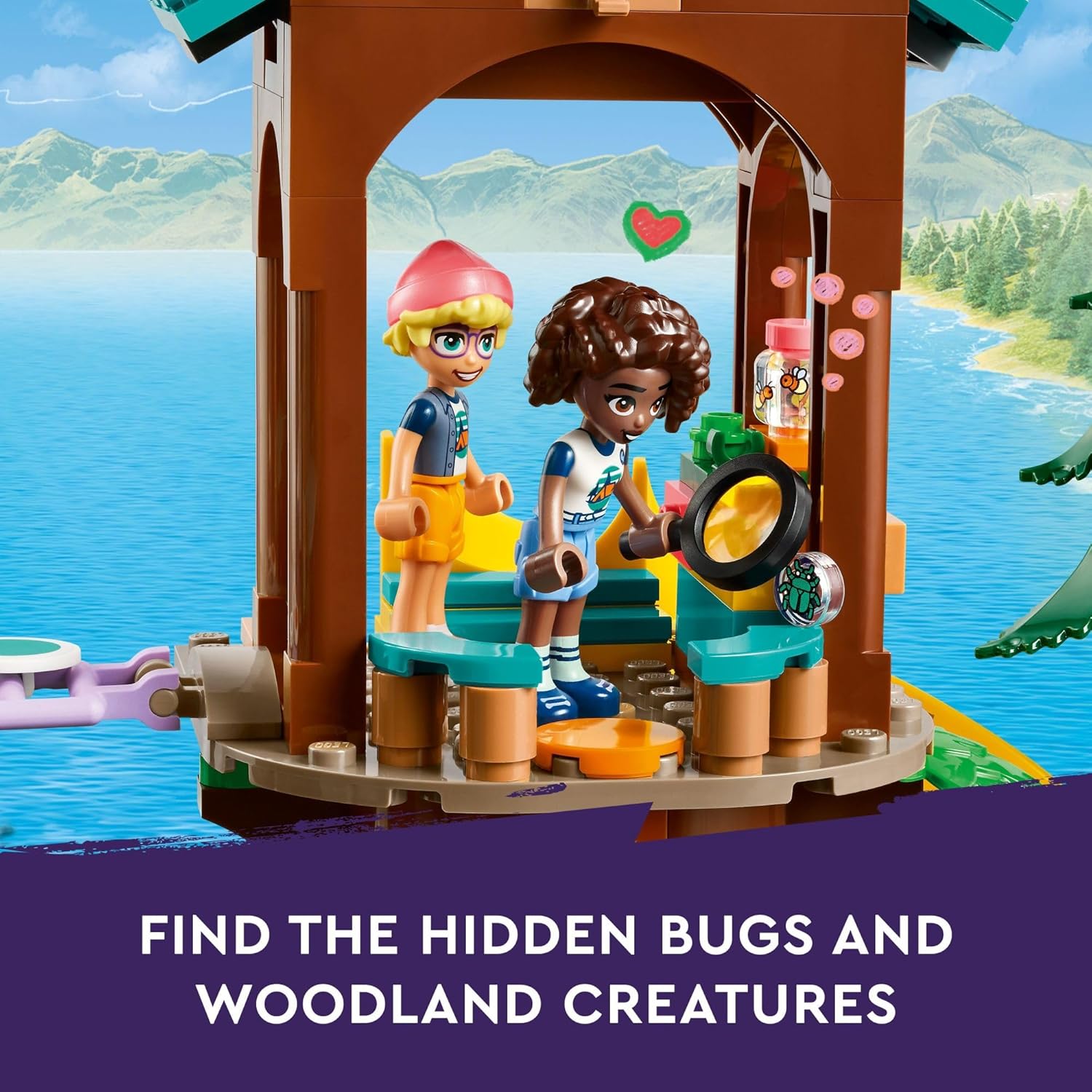 LEGO Friends Adventure Camp Tree House Toy with Doll Accessories, Outdoor Toy Playset for Kids with 5 Mini Dolls and 5 Animal Figures X5110