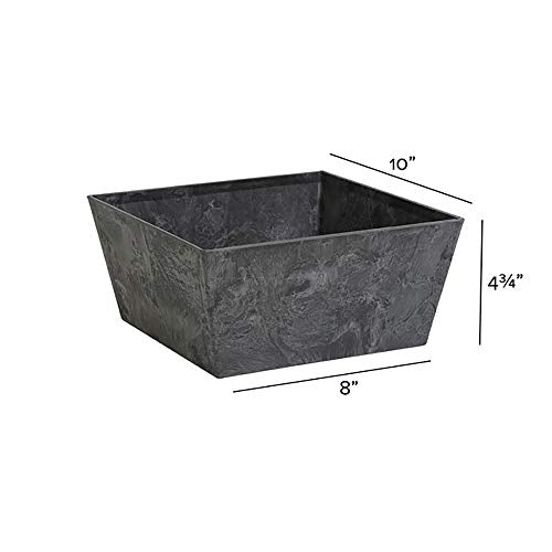 Black 12-Inch Square Planter S363