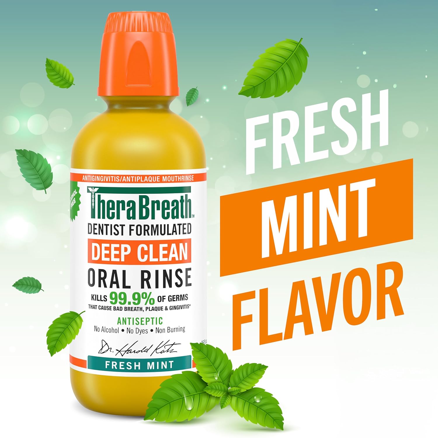 Mild Mint Fluoride Free Toothpaste 4 Ounce (Pack of 2) and Fresh Mint Alcohol Free Antigingivitis Mouthwash 16 fl oz (Pack of 2) I768