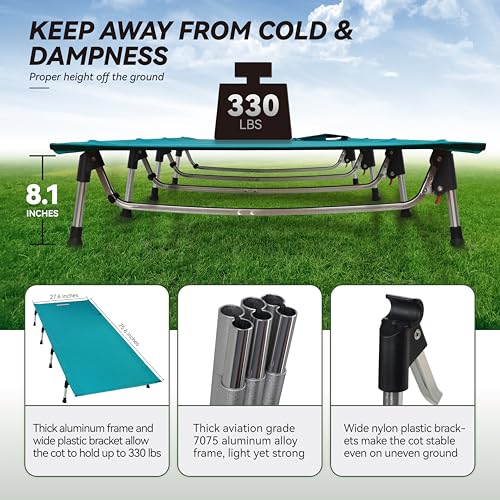 Lightweight Folding Camping Cot Bed with Lever Lock (Black) J274551