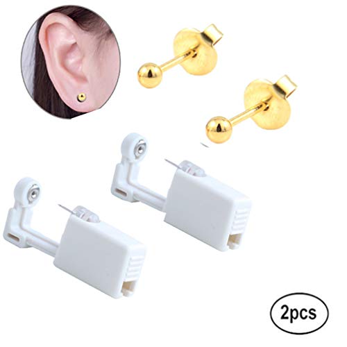 Disposable Self Mixed Colors Ear Piercing Gun Kit Tool (Gold) A7375