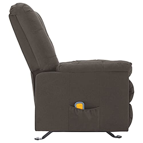 Brown Fabric Reclinable Massage Wingback Chair U898