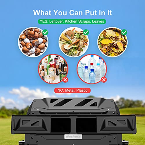 Compost Tumbler Bin Dual Chamber 43 Gallon N79565