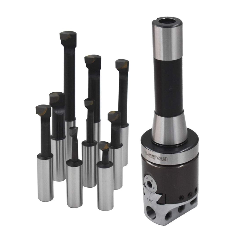 9pcs R8 Shank 1/2 Carbide Boring Bar Set C1259