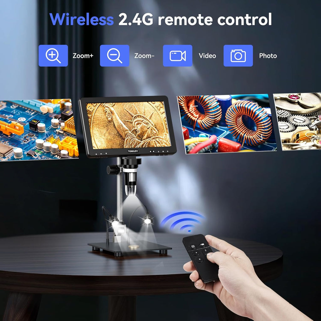 10.1" HD IPS HDMI Digital Microscope 1500X 20MP Coin Microscope with Screen C503368