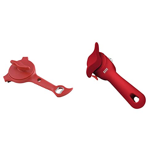 5-in-1 Multi-Purpose Strain-Free Opener for Jars, Bottles and Ring-Pull Cans, Red Q230