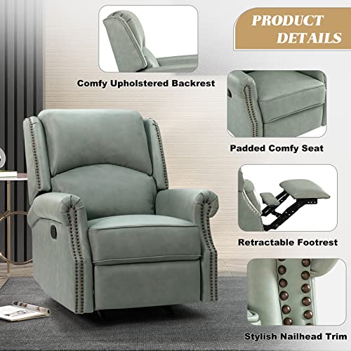 Brown Genuine Leather Recliners Set of 2 with Adjustable Backrest & Footrest Y71232