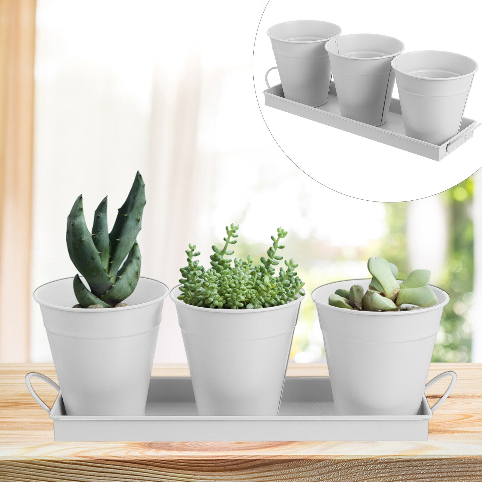9 pcs Garden Flower Pot with 1pc Tray S905235
