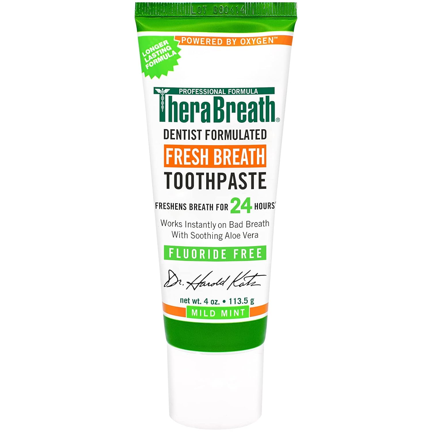 Mild Mint Fluoride Free Toothpaste 4 Ounce (Pack of 2) and Fresh Mint Alcohol Free Antigingivitis Mouthwash 16 fl oz (Pack of 2) I768
