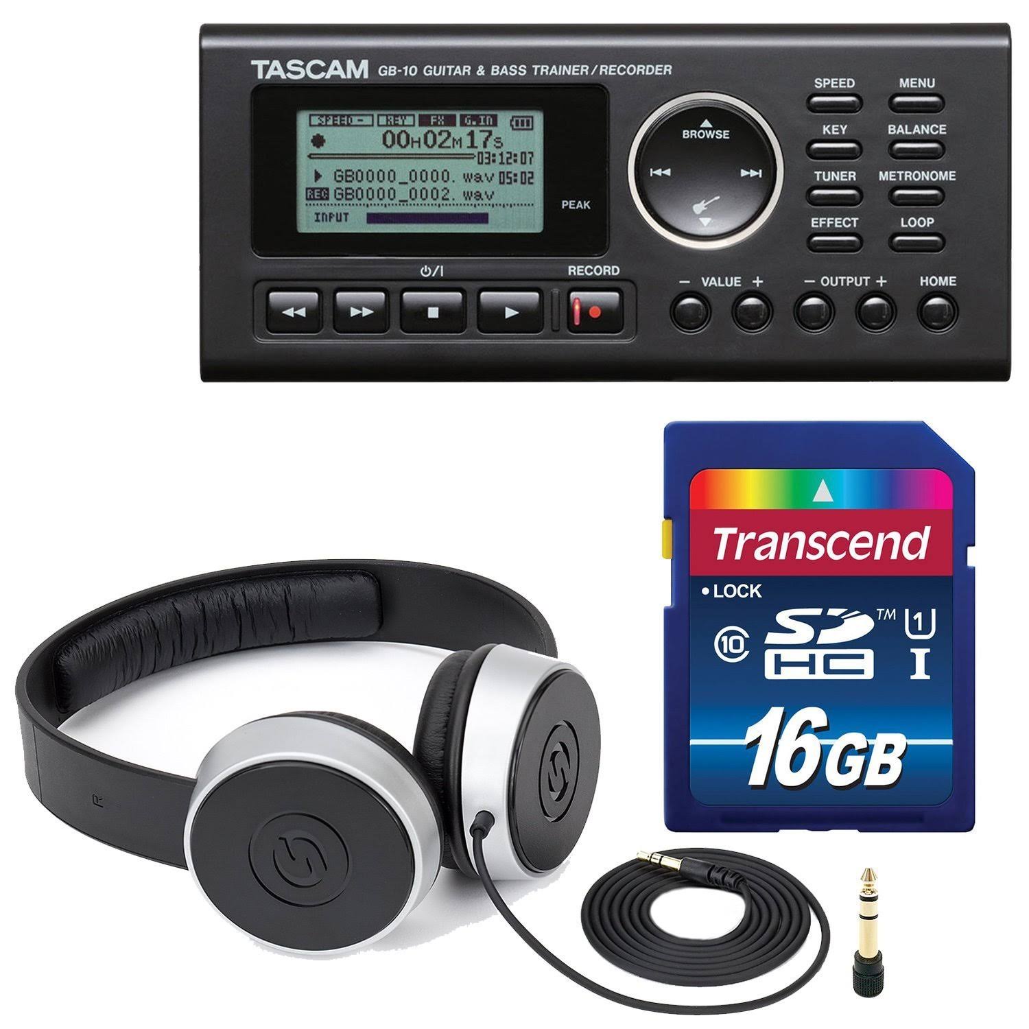 USB Guitar Bass Trainer Recorder with Studio Headphones and SDHC Memory Card N4109