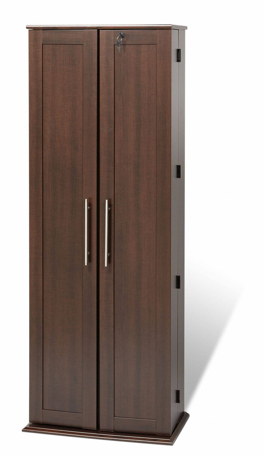Espresso Locking Media Storage Cabinet with Shaker Doors G5263