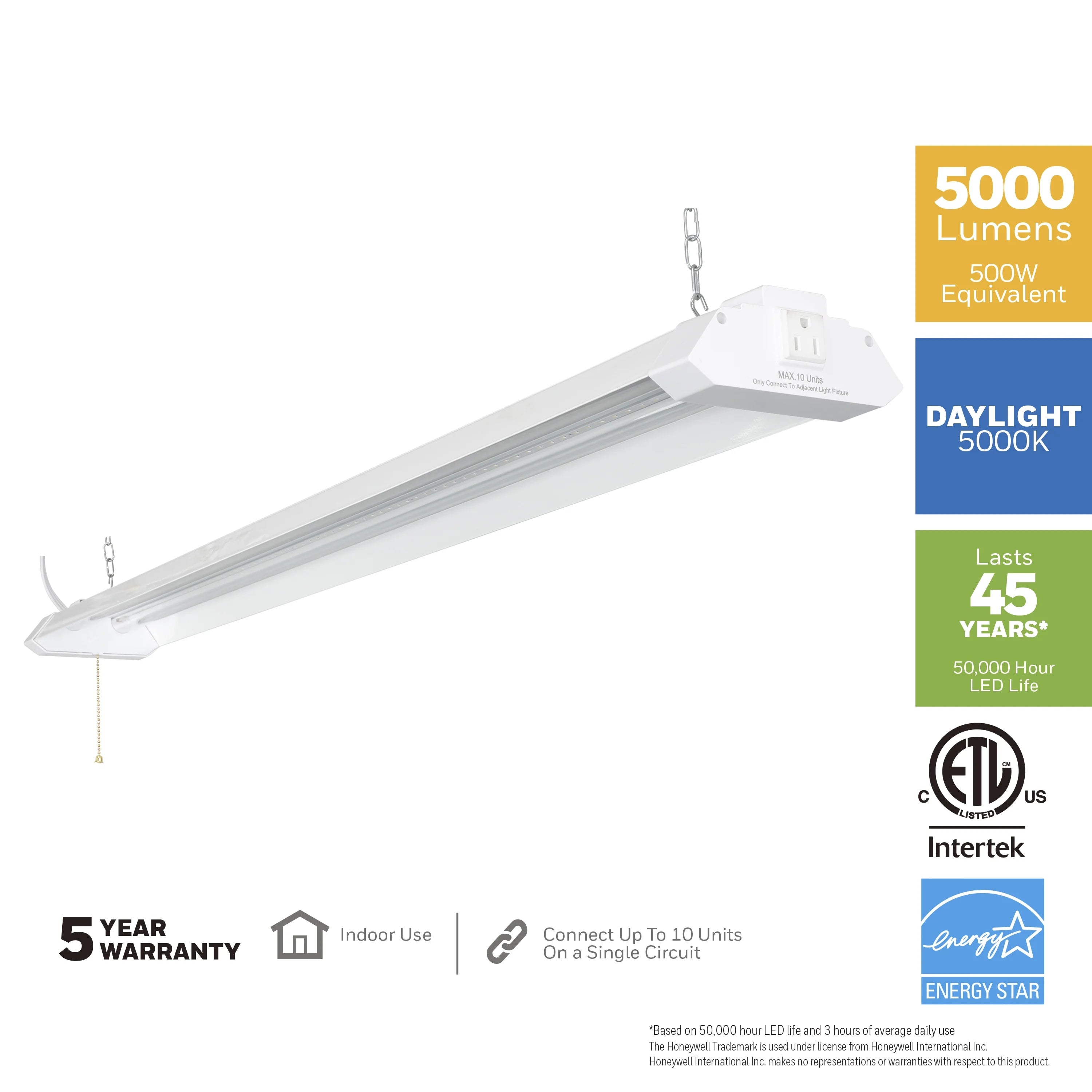 5000 Lumen Aluminum LED 4-Ft. Shop Light (2-Pack) C2901