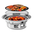 Charcoal Barbecue Grill, Non-Stick Korean BBQ Grill, Portable Stainless Steel Charcoal Stove V26376