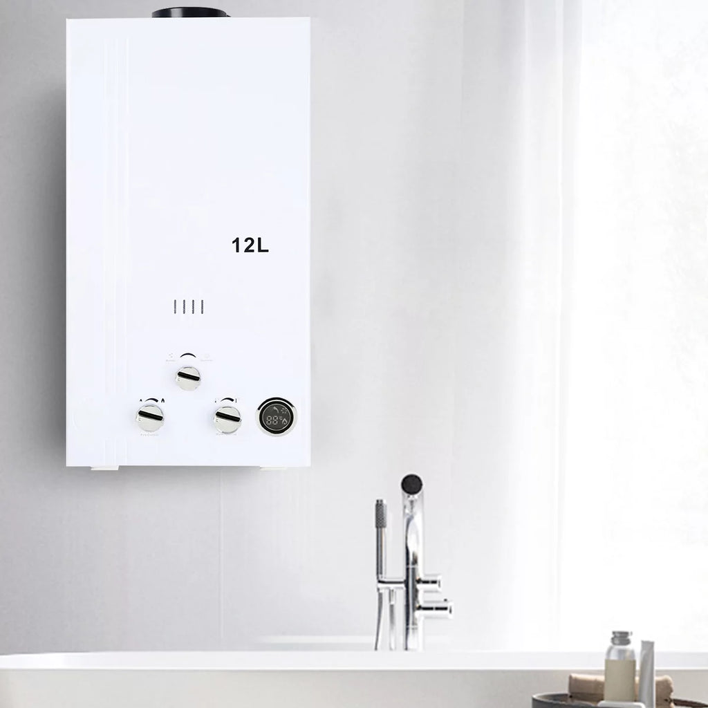 12L Tankless Water Heater LPG Liquid Propane Gas Instant Hot Boiler with Digital Display W63539