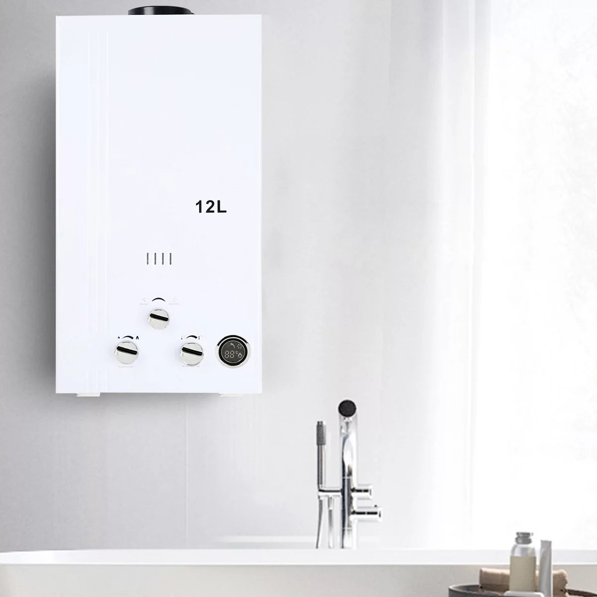 12L Tankless Water Heater LPG Liquid Propane Gas Instant Hot Boiler with Digital Display W63539