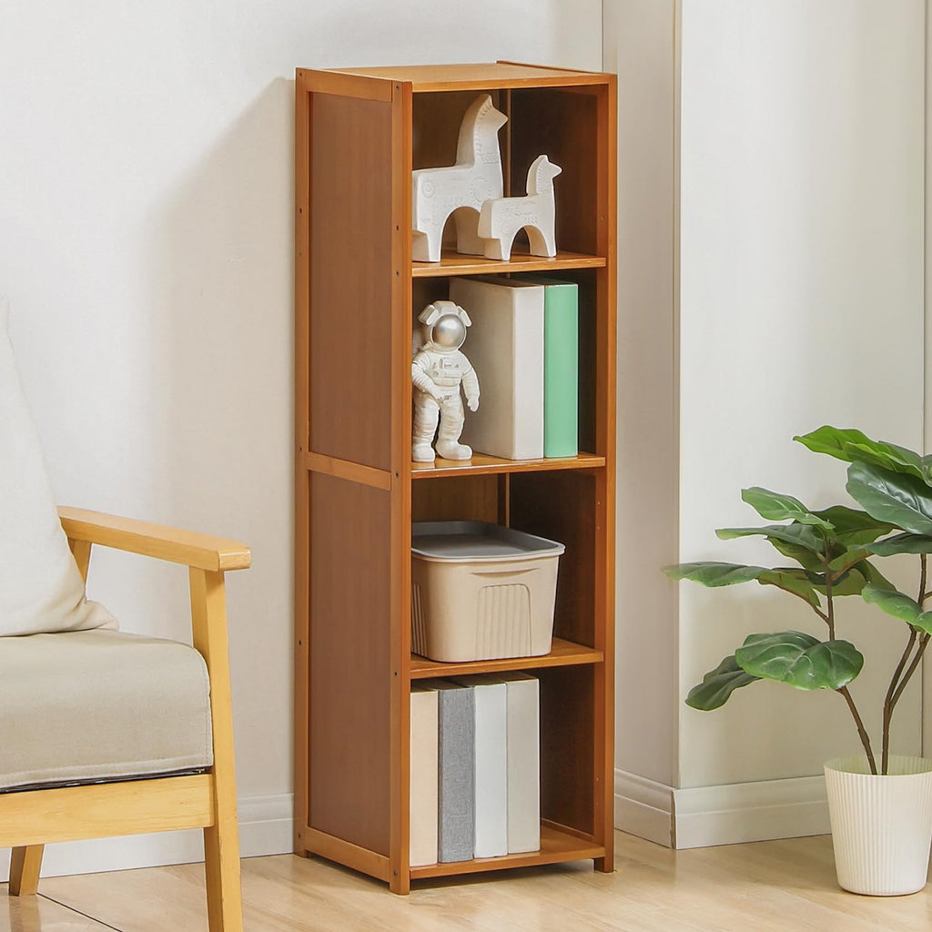4-Tier Narrow Bamboo Bookcase M683