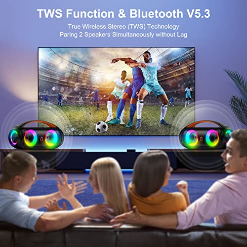 Portable Bluetooth Speaker with Subwoofer, IP65 Waterproof J71841