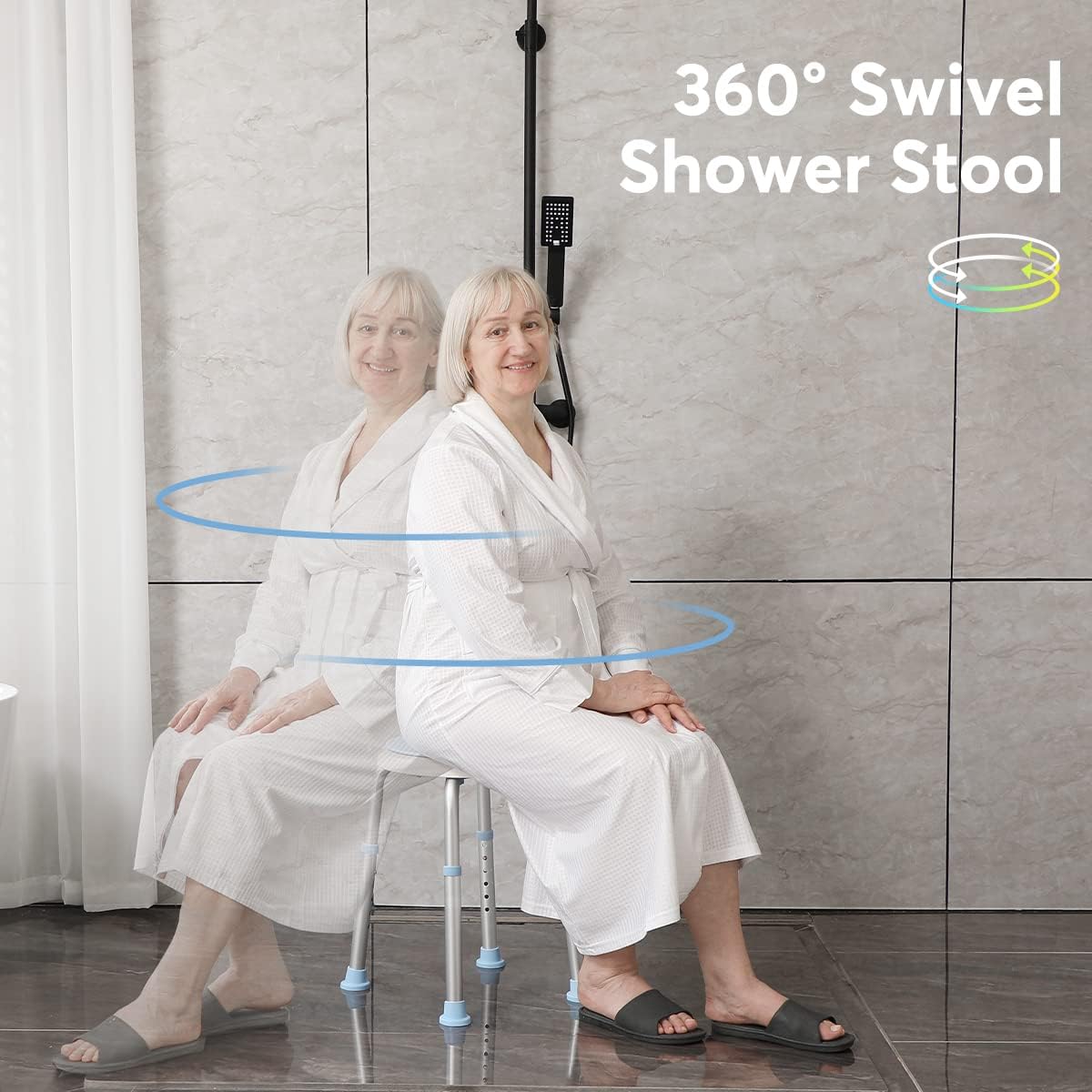 Heavy Duty Rollator Walker & 360 Degree Rotating Shower Chair D1188