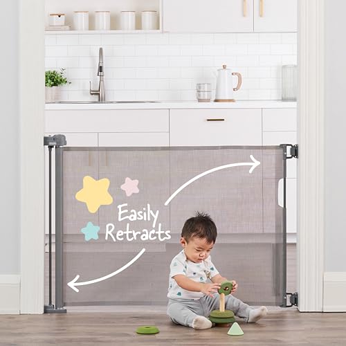 Extra Wide Retractable Baby Gate, White X93766
