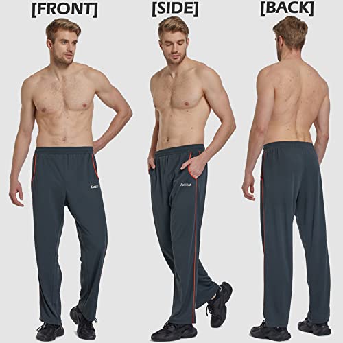 Mens Athletic Sweatpants with Zipper Pockets W28586