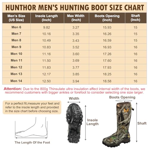 Waterproof Insulated 6mm Neoprene Rubber Hunting Boots (Camo) F6747