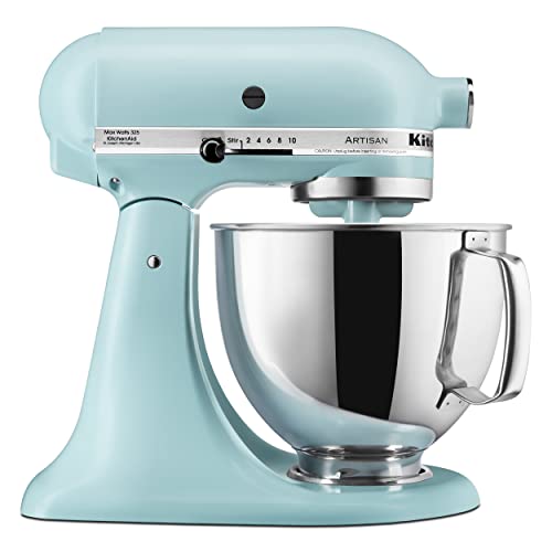 5 Quart Tilt Head Stand Mixer with Pouring Shield, Removable bowl, Aqua Sky L71289