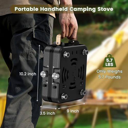 2-Burner Portable Propane Camp Stove with Griddle and Carrying Bag R360