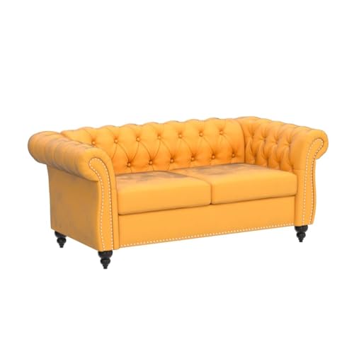 Traditional Chesterfield Velvet Loveseat Sofa with Nailhead Trim J44352