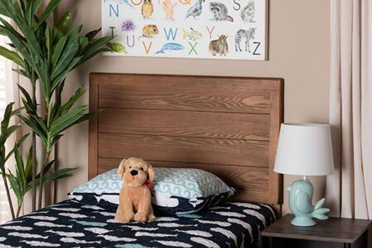 Walnut Brown Finished Wood Twin Size Headboard K56791