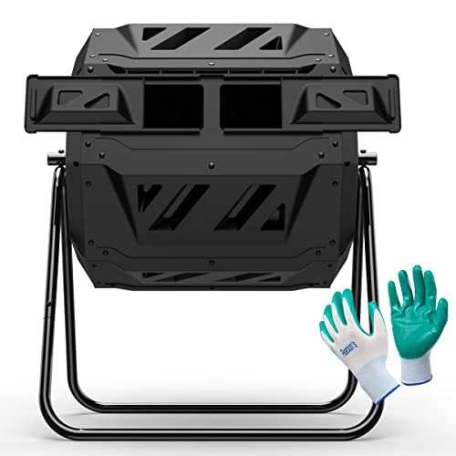 Compost Tumbler Bin Dual Chamber 43 Gallon N79565