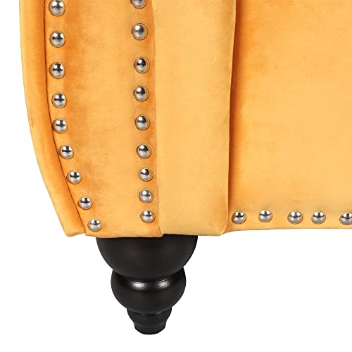Traditional Chesterfield Velvet Loveseat Sofa with Nailhead Trim J44352