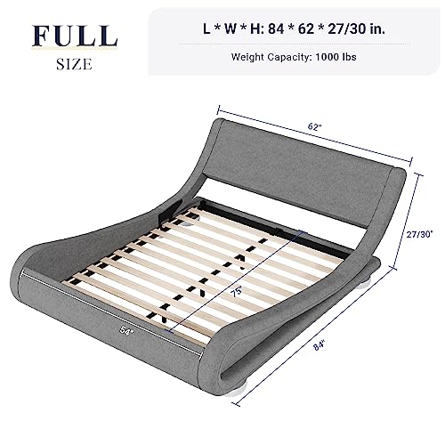 Queen Size Black Upholstered Platform Bed Frame C45165