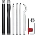 Carbide Lathe Turning Tools with Removable Handle and Adjustable Connector including Swan Neck Hollower, Rougher, Finisher Q2497