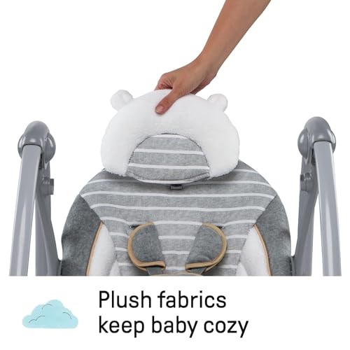 2-in-1 Compact Portable Automatic Baby Swing & Infant Seat, Battery-Powered Vibrations, 0-9 Months 6-20 lbs R9532