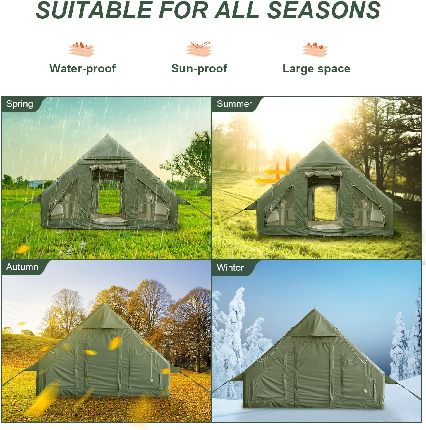 4-6 Person Inflatable Camping Tent with Pump and Stove Jack N588922