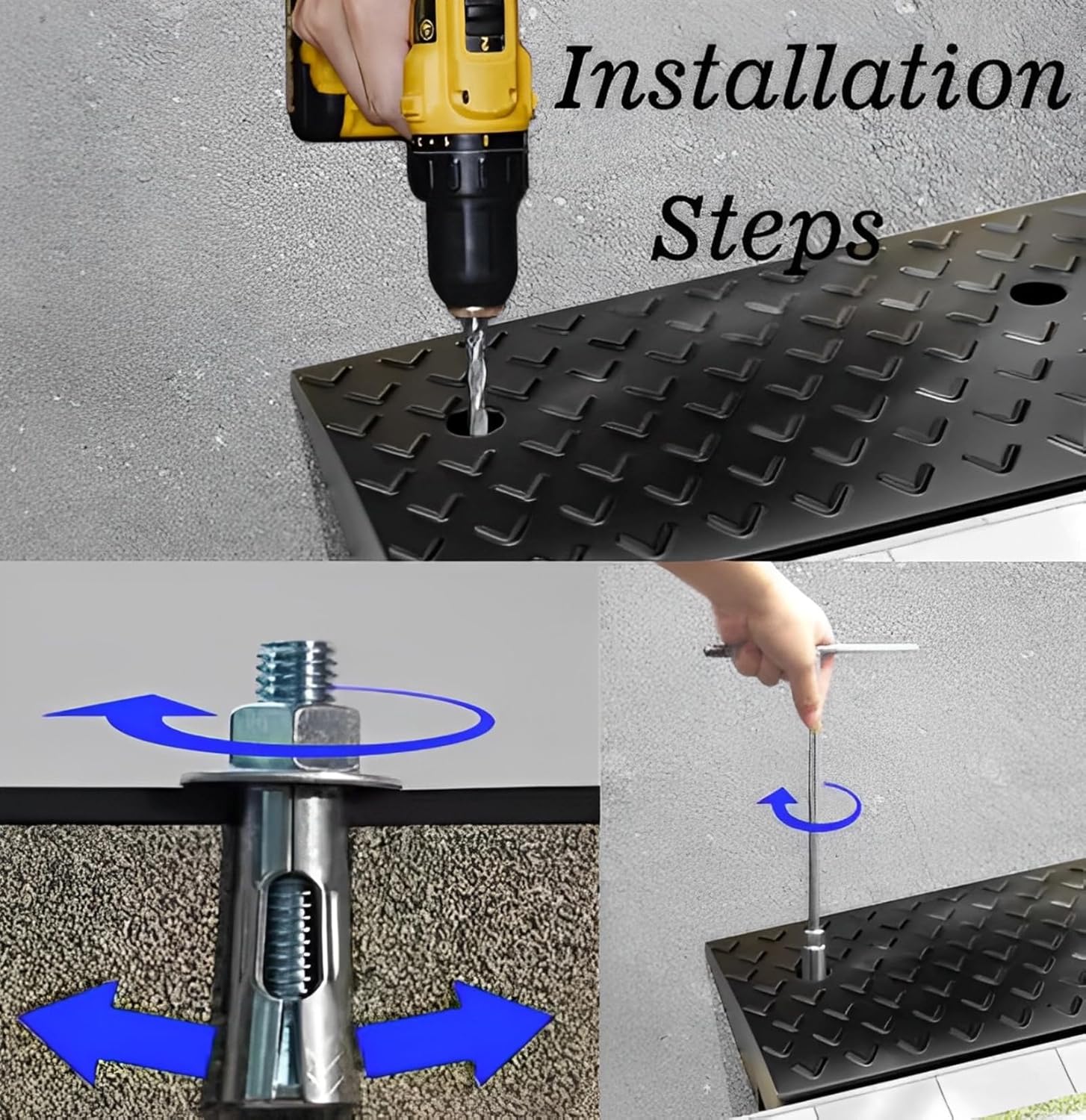 2 Pack 2'' Rise Rubber Curb Ramp Heavy Duty 3 Tons Driveway Ramp S397061